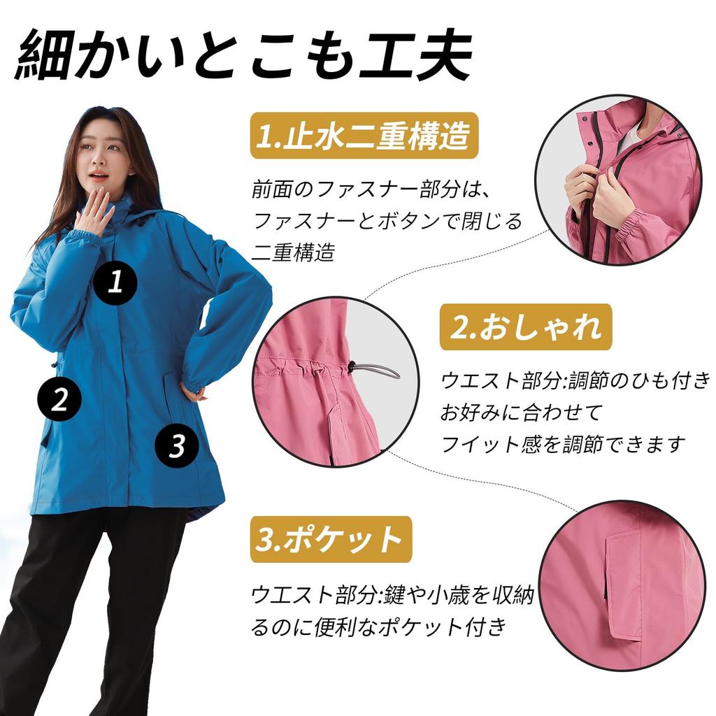 Arashiyama Lightweight Hiking Mountain Rainy Typhoon Protection Women's Waterproof, Breathable, Rainwear, Windproof, Cold-Resistant, Jacket,