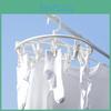 White Plastic Circular Drying Rack With Multiple Clips Ideal For Hanging Socks