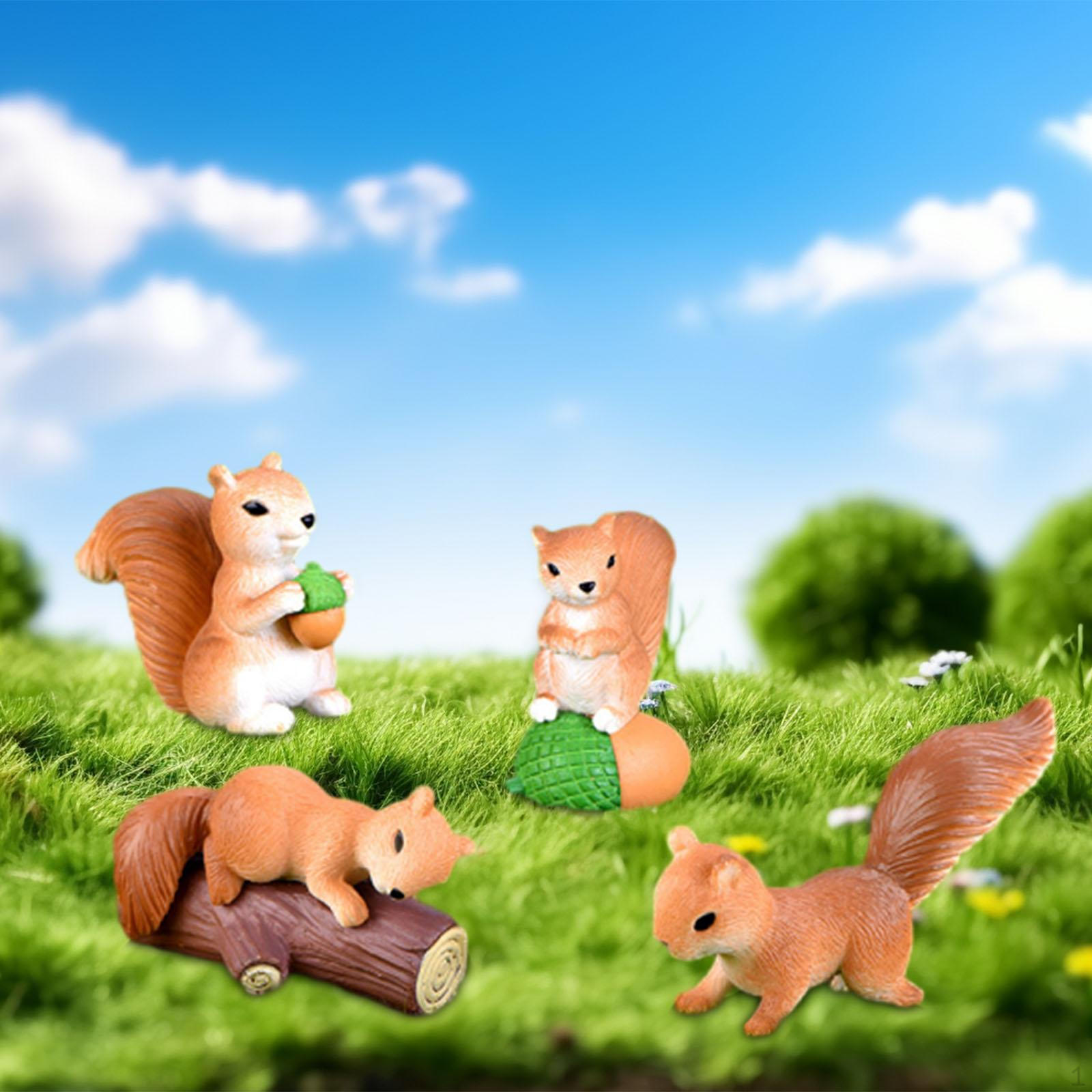 

Мини-фигурки животных-белок, миниатюрная садовая статуя, милые поделки, сказочные аксессуары жёлтый