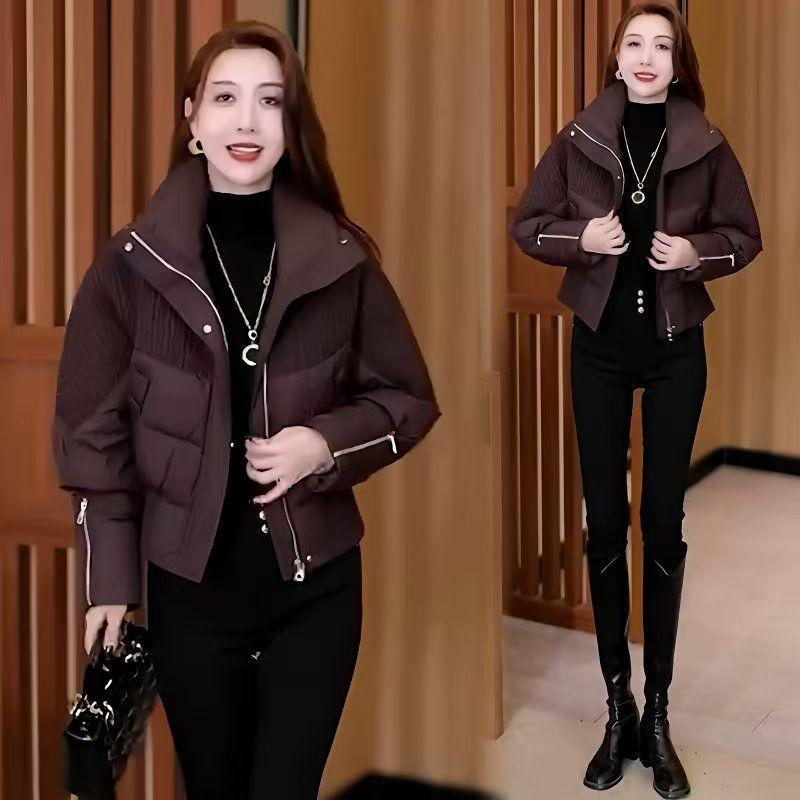 Down cotton fashionable and thin jacket women's down cotton jacket short warm foreign style small man