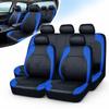 9PCS PU Leather Car Seat Cover Full Set Car Seat Cushion Universal Seat Protector  Easy Fit