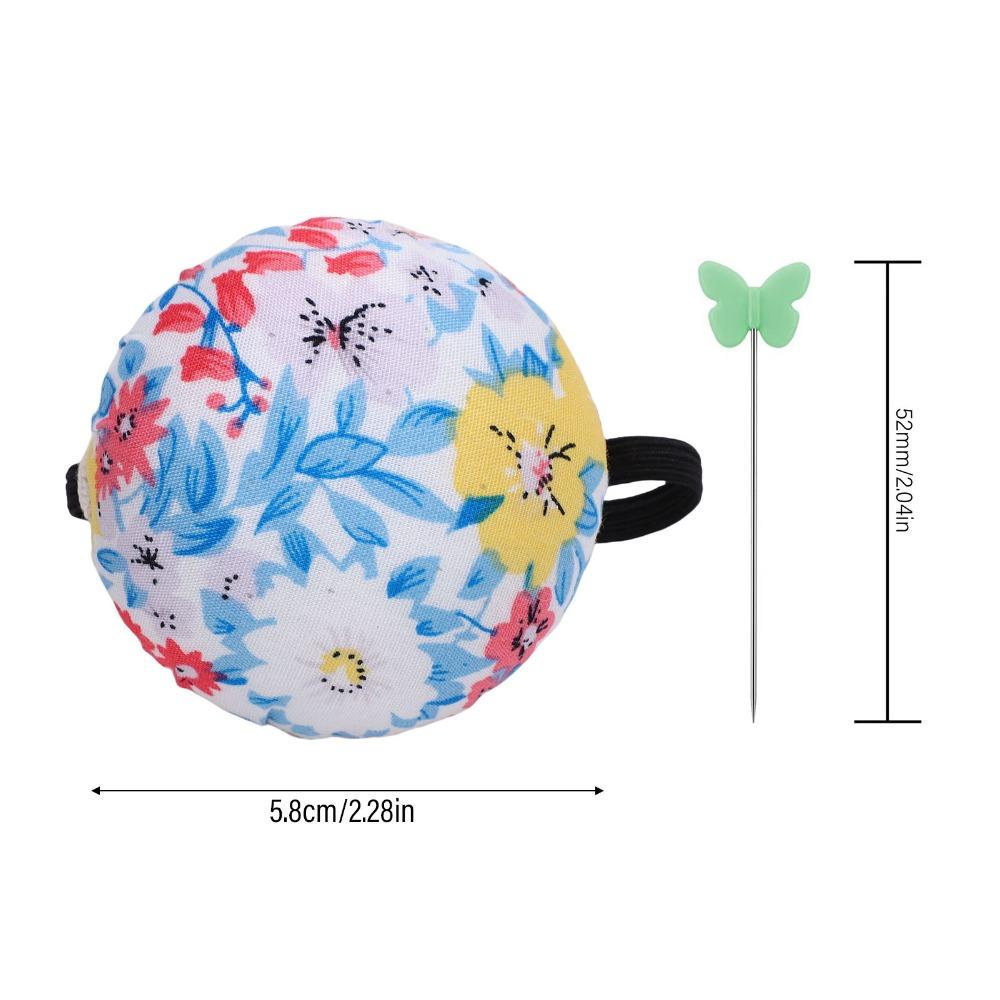 Colored Pins Floral Needle Holder Cotton Fabric Cover Pincushion Set For DIY Crafts
