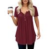 Damen Freizeit T-Shirt Rundhals Pullover Kurzarm Top