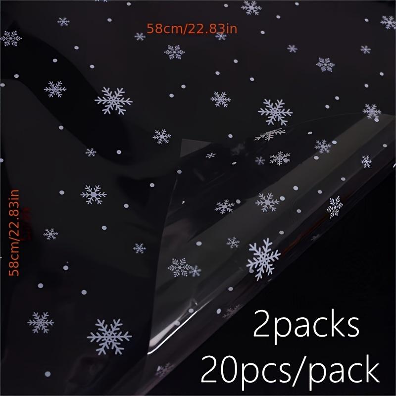 2Packs 20Pcs Per Pack Waterproof Transparent Snowflake Cellophane Flower Wrapping Paper Gift Wrapping Paper Flower Bouquet Supplies Gift Packaging