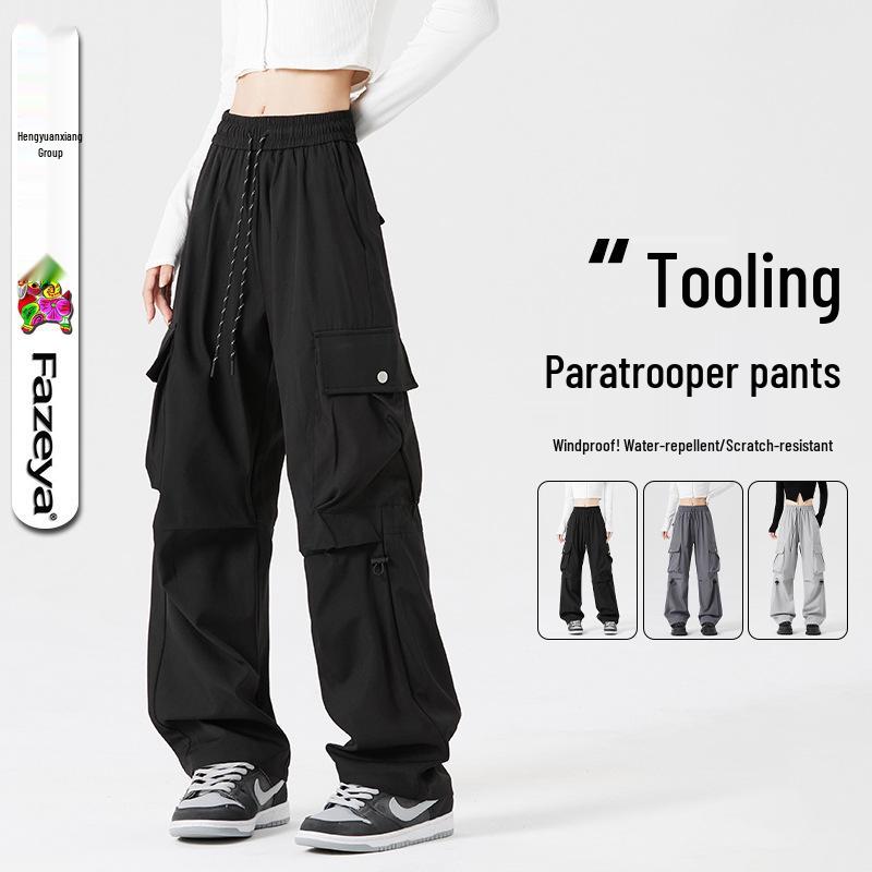 

Hengyuanxiang Унисекс Модные Брюки Карго - Многокарманные, Повседневный Свободный Крой, Дизайн Широких Брючин для Мужчин и Женщин 6XL чёрный