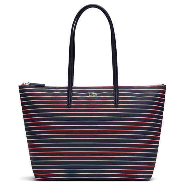 Lacoste Fashion Versatile Simple PVC Tote Shopping Bag Shoulder Bag Large Women tote bags Dark-Blue NF4939SJ-Q71 Dark Blue