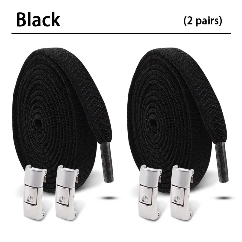 2 Paar 8 MM Breedte Elastische Schoenveters Sneakers Drukknop Veters Zonder Strikken Kinderen Volwassenen Geen Strik Schoenveters voor Schoenen Accessoires