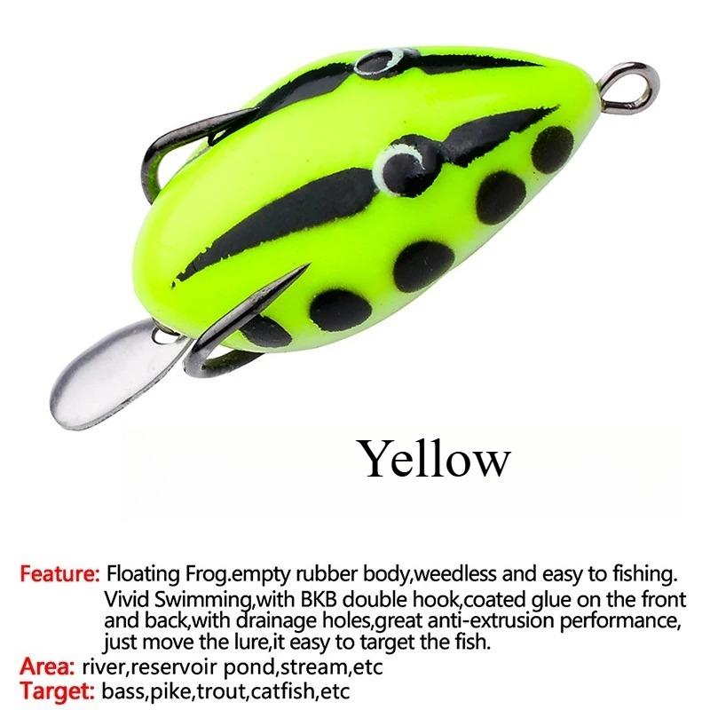 

Приманка Лягушка 4см/5.6г Мягкая Лягушка Рыболовная Приманка Мини Мягкая Приманка Двойные Крючки Поверхностная Лягушка Искусственная Приманка Yellow 1pcs