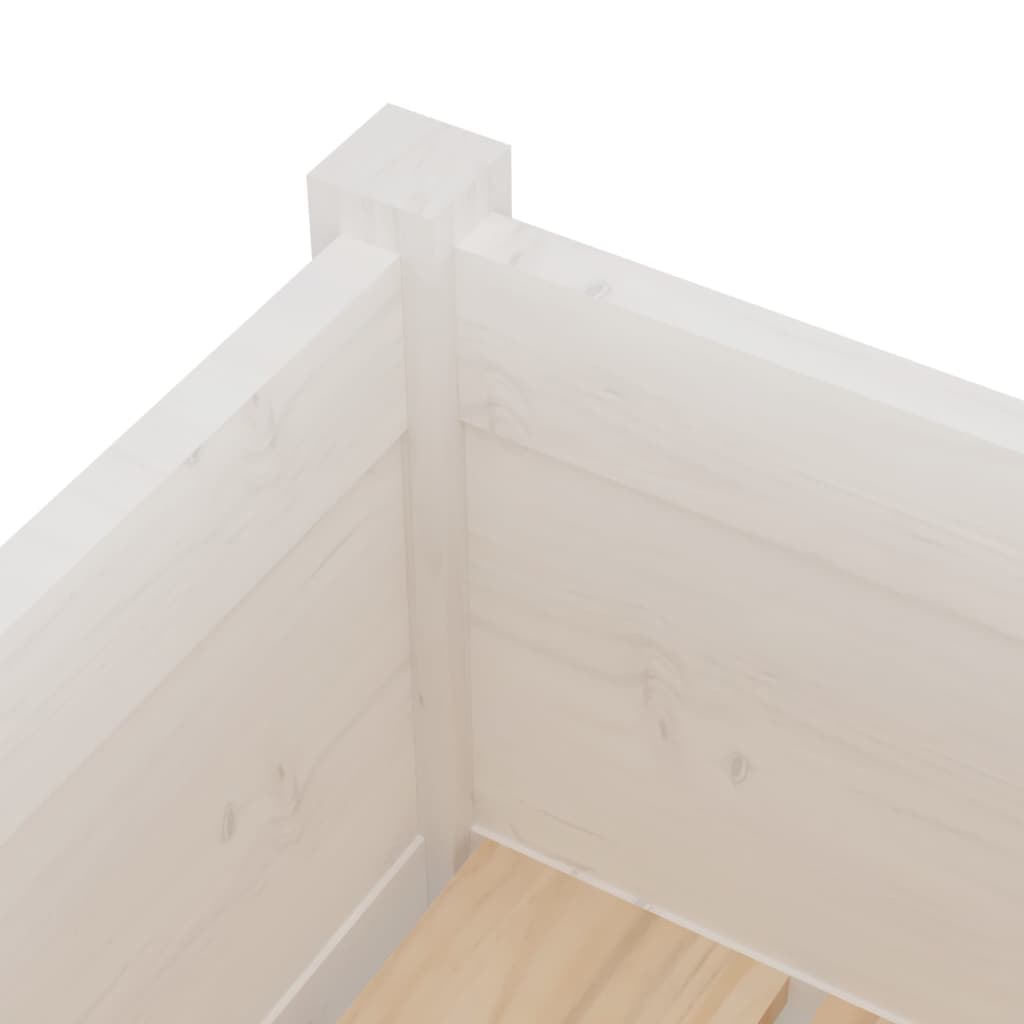 Planters 2 Pcs. White 31 X 31 X 70 Cm Solid Pine Wood