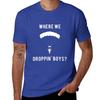 WHERE WE DROPPIN' BOYS WARZONE T-Shirt blue archive heavyweights graphic tee shirt summer tops mens funny t shirts