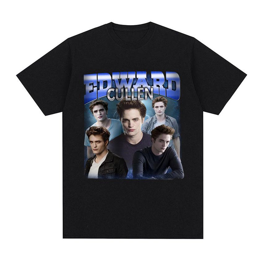 Robert Pattinson Edward Twilight Graphic T Shirt Unisex Fashion Cotton Short Sleeve T-shirts Unisex Retro O-Neck Oversized T-shirt