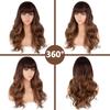 LISI HAIR Long Ombre Light Gray Brown Gold Wave-shaped Wig Cosplay Party Ladies Daily Synthetic Wig High-density High-temperature Resistant Fiber
