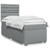 Vidaxl Letto Continentale Con Materasso, Grigio Chiaro, Tessuto, 100X200Cm