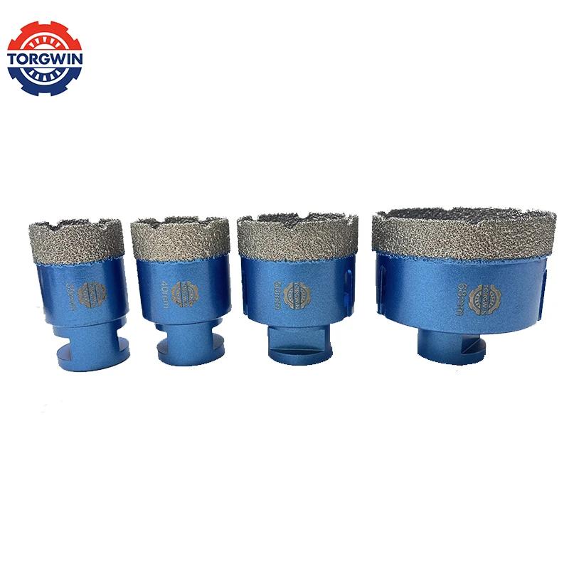 M14 Brazed Diamond Drill Bits Set Dry Vacuum Core Bits Set Porcelain Tiles Crowns Granite Marble Hole Saw Tools 4Pcs