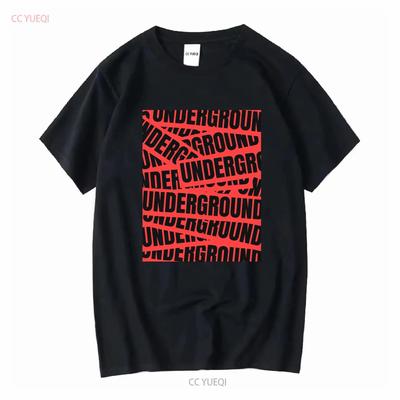 Underground T Shirt Oversized Techno Rave Outfit Music Festival Club EDM Long or Short Sleeves Vintage Washed Stretched