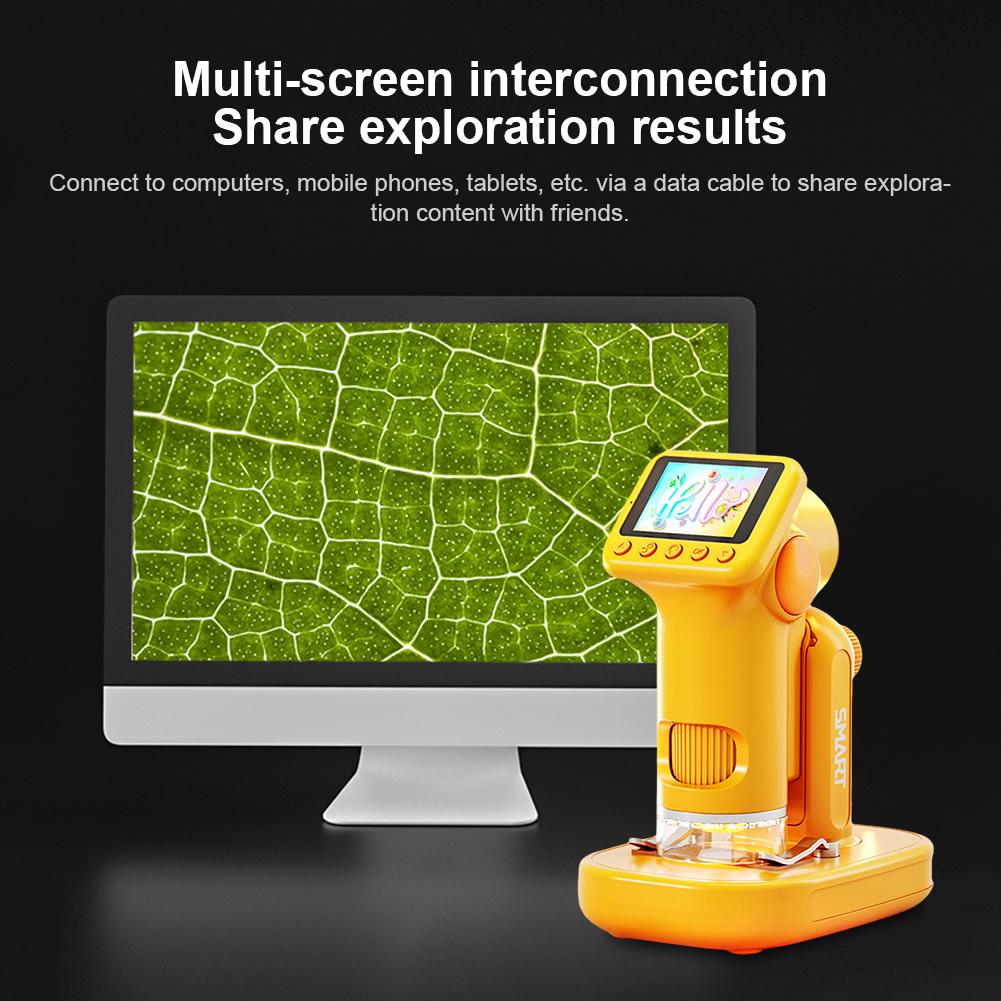 Microscope for Kids with 2 Inch Screen Portable Microscope Kids Microscope Educational Science Birthday Gifts for Girls Boys