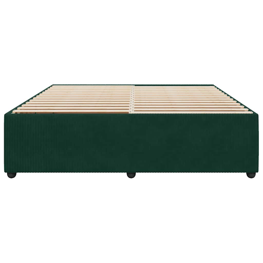 Bed Frame without Mattress Dark Green 180 x 200 cm Velvet