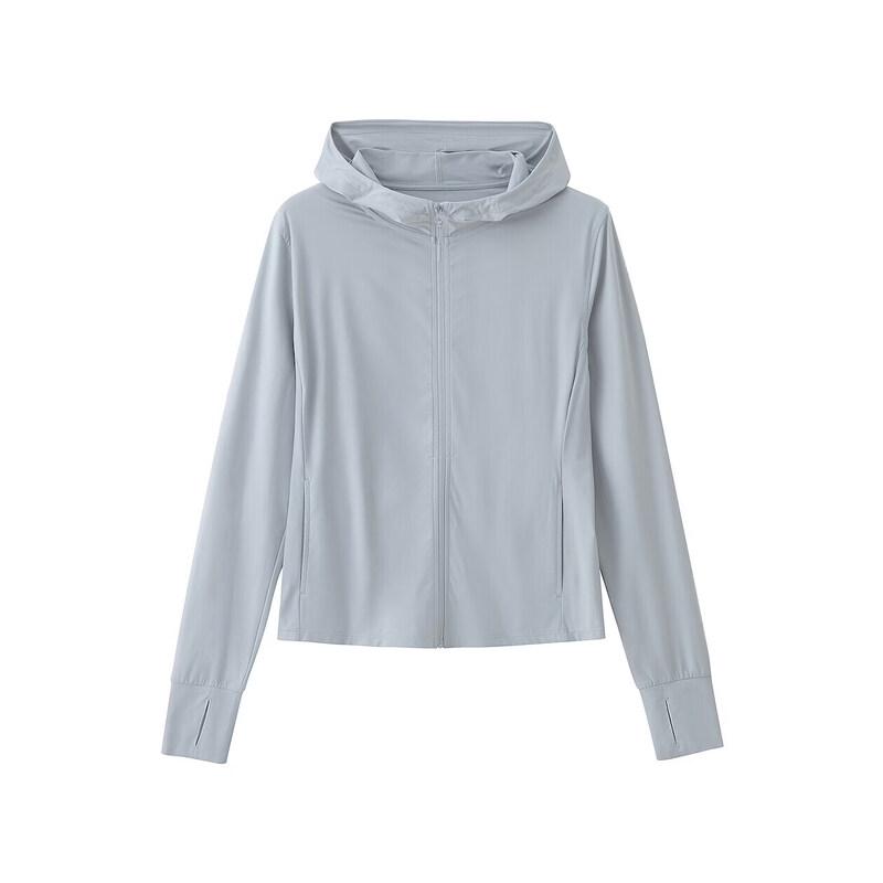 MUJI Dámská lehká mikina s kapucí a zipem s UV ochranou