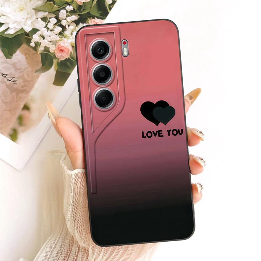 For Tecno Camon 40 Pro 4G Case CM6 Cover bow flower Painted Case Soft Silicone Bumper For Tecno Camon40 4G 40Pro Case Capa