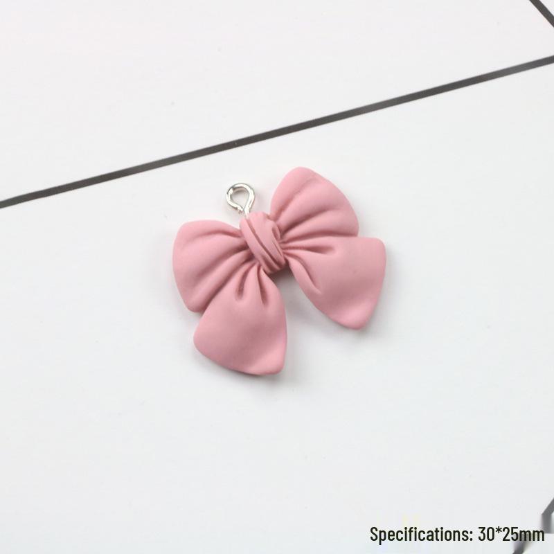 Imitation Fabric Bow Resin Pendant Earrings - DIY Jewelry Accessories