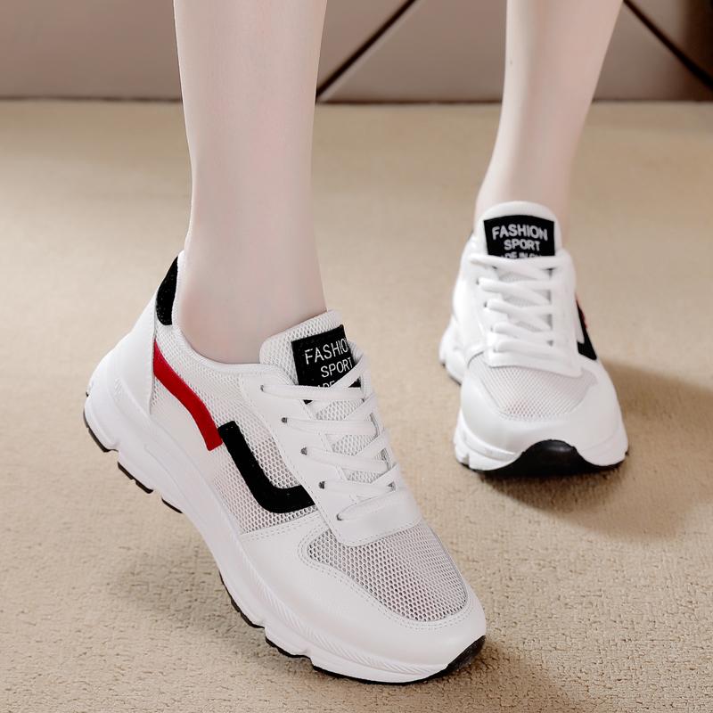 Fashion Spring Summer Womens Sport Shoes Breathable Mesh Thin Hollow Out Casual Flats Versatile Board Shoes For All Seasons