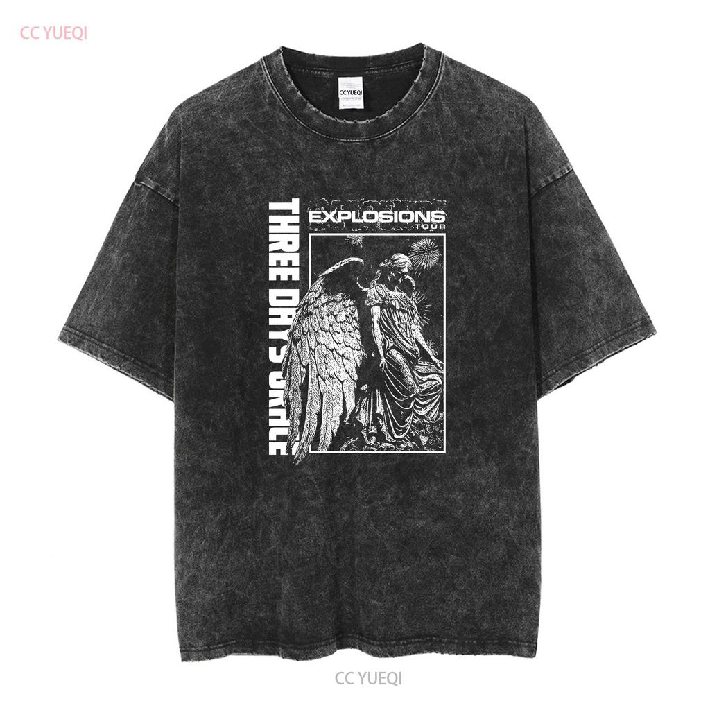 Three Days Grace Explosions Tour Band T Shirt Cotton Full Size PR255 Long or Short Sleeves Vintage Washed Streetwear Unisex