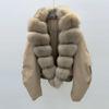 Winter new fox fur collar short down jacket women's thickened warm loose fur fashion pie overcome coat