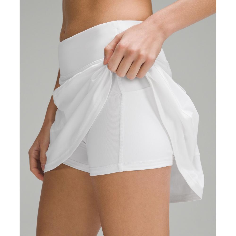 Lululemon Pace Rival Mid Rise Skirt  Long White
