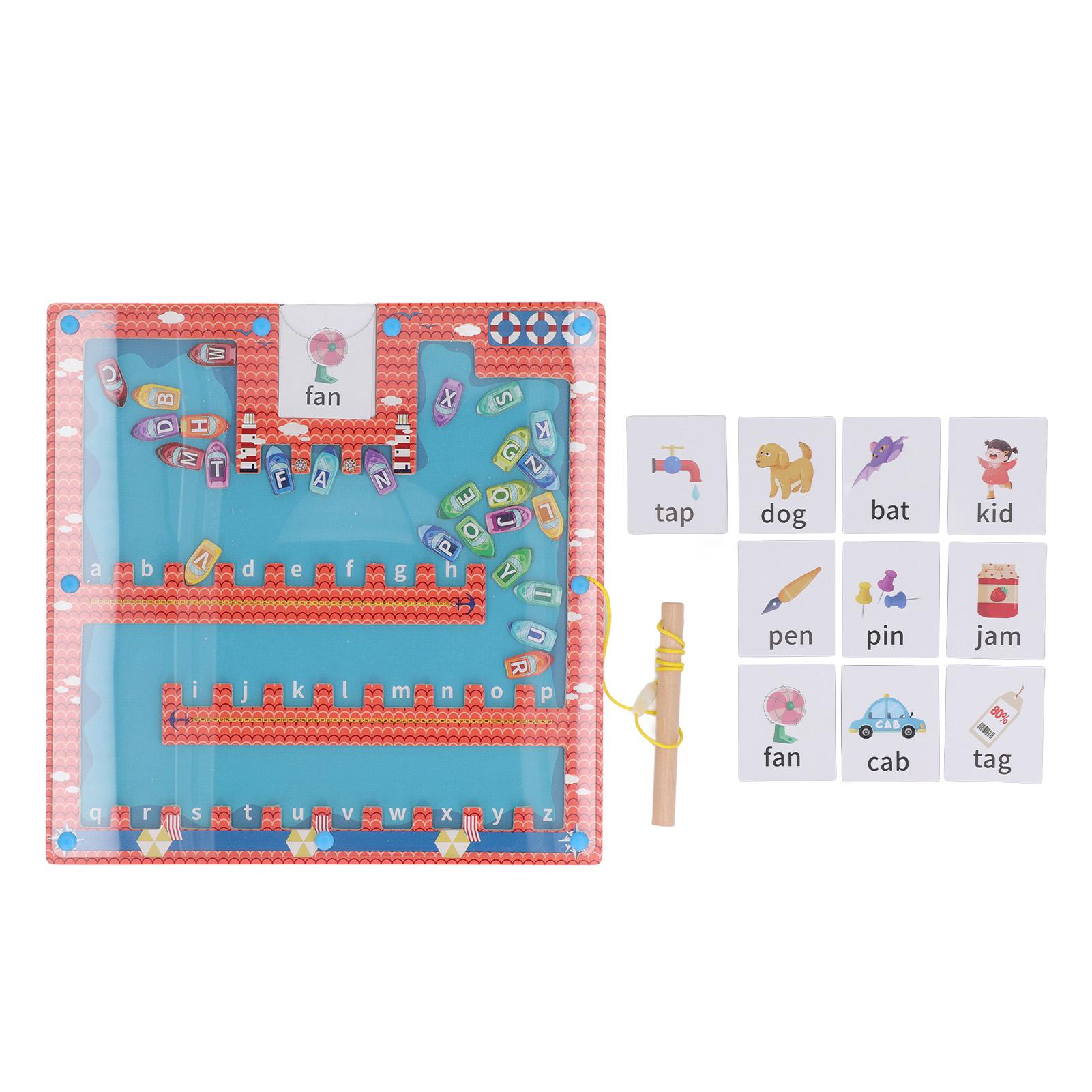 

Magnetic Alphabet Maze Toy Letters Learning Early Education Wooden Fine Motor Skills Toy for Kids Ship Shape