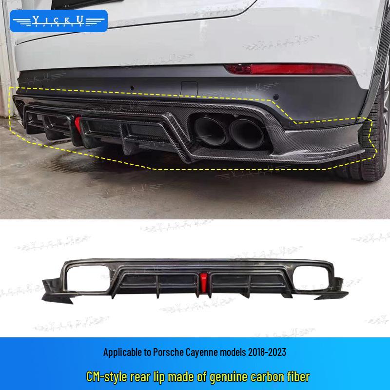 Porsche Cayenne 18-23 CM Model Upgrade Kit: Front/Rear Lip, Side Skirts, Spoiler, Fender Flares