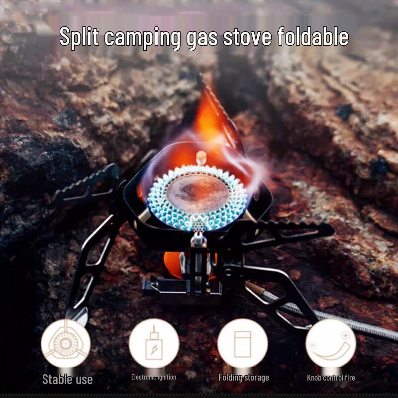 Windproof Outdoor Split Camping Gas Stove Kit
