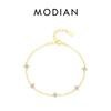 MODIAN 925 Silver Mini Flowers Bracelet Dainty Link Chain Pave Setting CZ For Women Wedding Fine Jewelry Gift