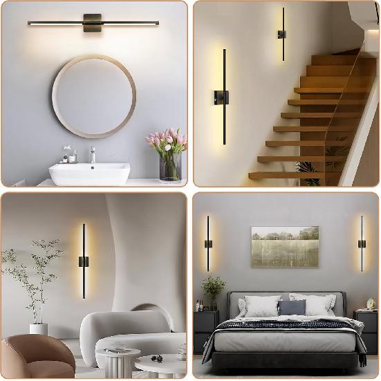 Battery Operated Wall Sconce with Remote, 3000K-6000K Dimmable Sconces Battery Operated 360° Rotatable, Wireless Wall Lights for Living Room,