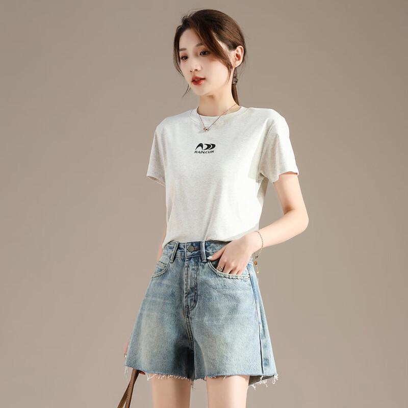 RAIN.CUN Women's Embroidered Slim-Fit T-Shirt