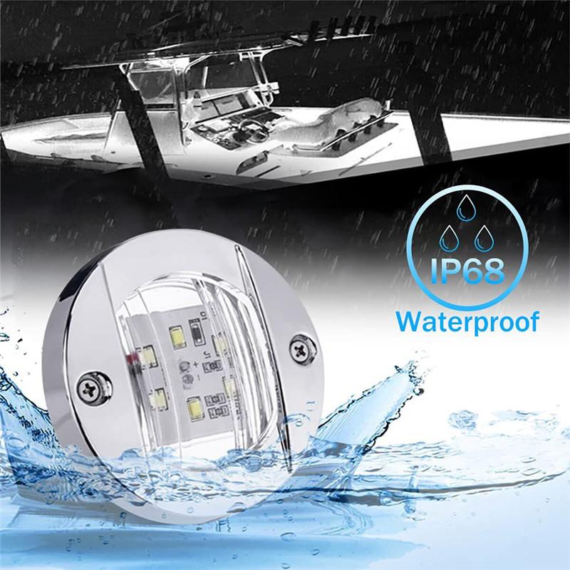 4PCS Boat Marine Lights Navigation Light Waterproof Marker Lamp For Truck RV Yacht Transom Anchor Stern DC 12V 6LED Stern Lamps