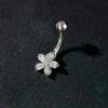 Anello Ombelico Fiore Farfalla in Acciaio Inossidabile Piercing Ombelico per Donne Ragazze Sexy Anello Piercing Ombelico Gioielli per il Corpo