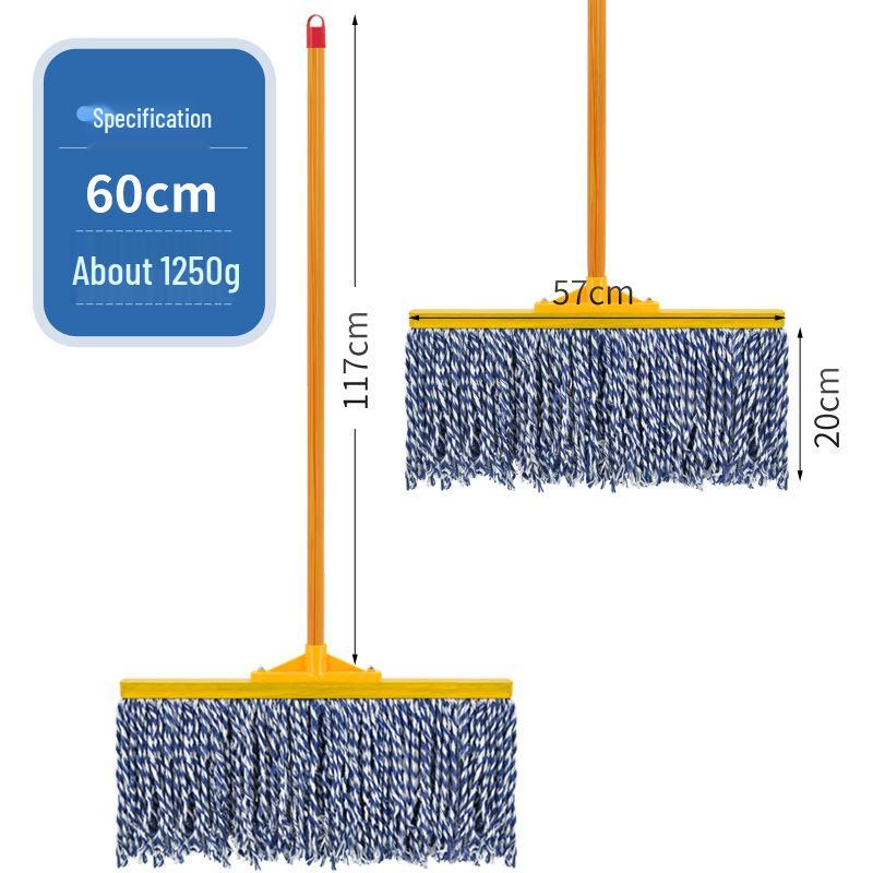 Vintage-style Cotton Mop with Plastic-coated Handle - Ideal for Schools, Properties, and Large Floor Areas.