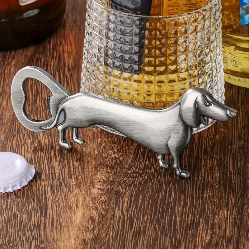 Dachshund Bottle Opener with Velvet Pouch – Zinc Alloy Dog-Shaped Opener for Beer, Wine, and Juice – Perfect Bar, Restaurant