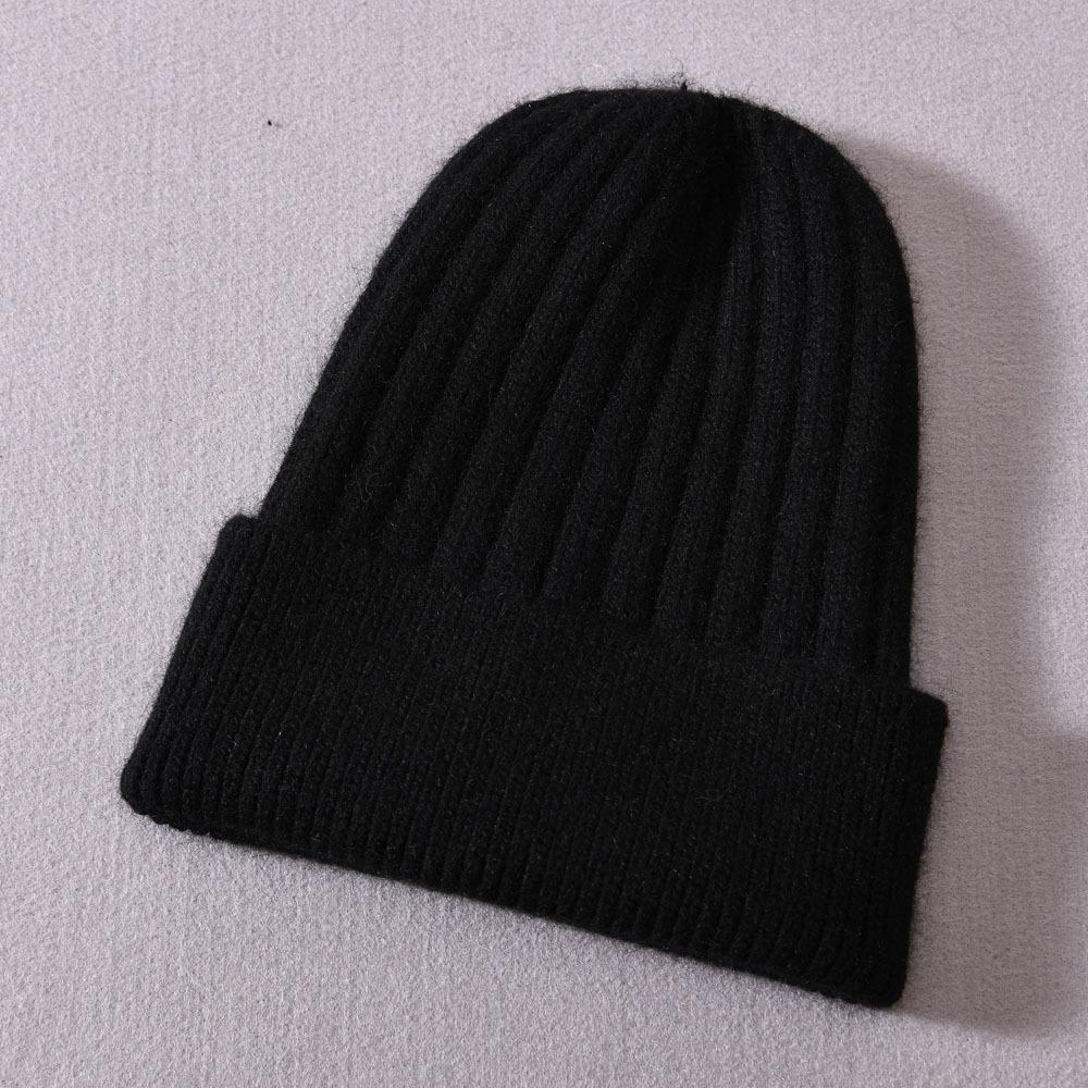 Children's knitted hat rabbit velvet classic striped soft cute autumn and winter outdoor wool hat warm and windproof