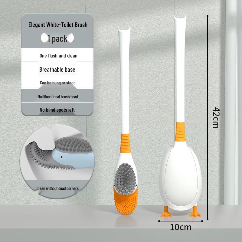 Gelbe Ente Toilettenbürste mit Wandmontierter Silikonbasis - Reinigung ohne tote Winkel