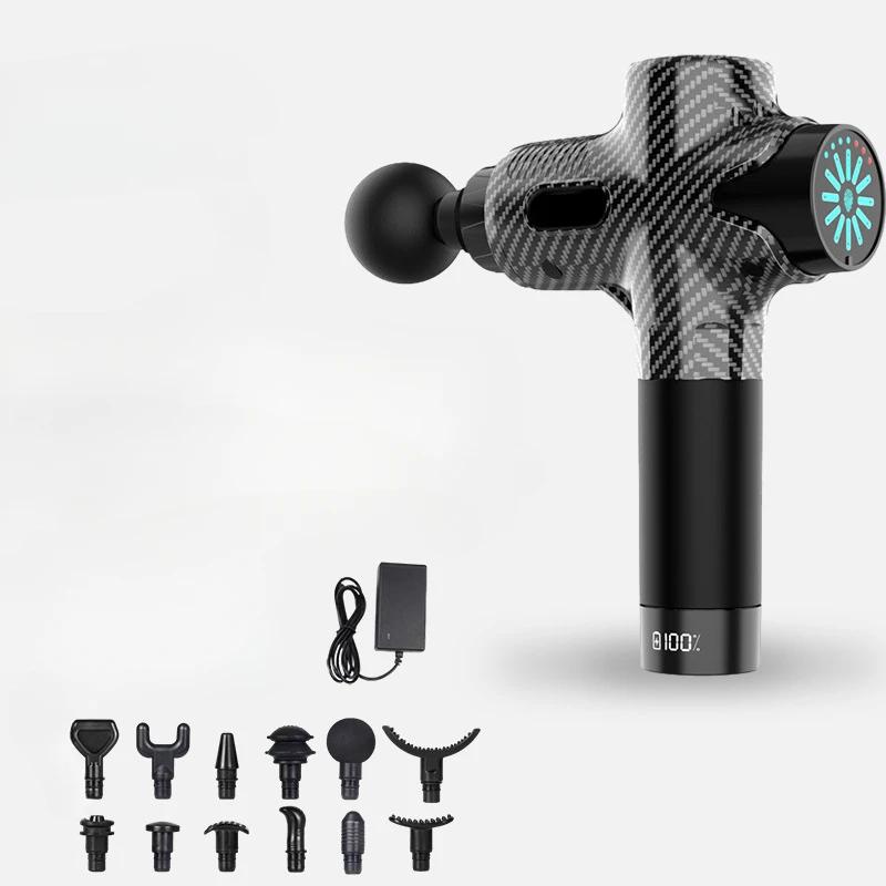 

Профессиональный массажный пистолет 1/24 В с функцией горячего и холодного компресса, 12 насадок, высокая частота, для глубокого массажа тканей, шеи, фитнеса US Plug