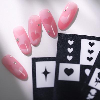 Nail Art Vorlage Aufkleber Herz Schablone Stern Blume Schmetterling kreative Nagel Dekoration DIY Maniküre