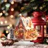 2D Acryl Weihnachts-Schneehaus mit Licht Tischdeko Cottage Ornament Heimdekoration 2025 Weihnachten Navidad Partyzubehör