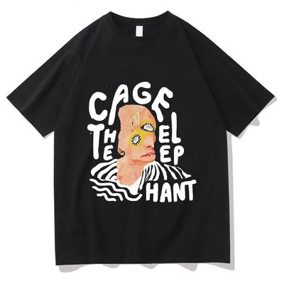 2025 Retro Sweatshirts T-Shirt Cage The Elephant Grafikdruck Grunge T-Shirt Sommer Baumwoll-T-Shirt Unisex Mode Punk T-Shirts