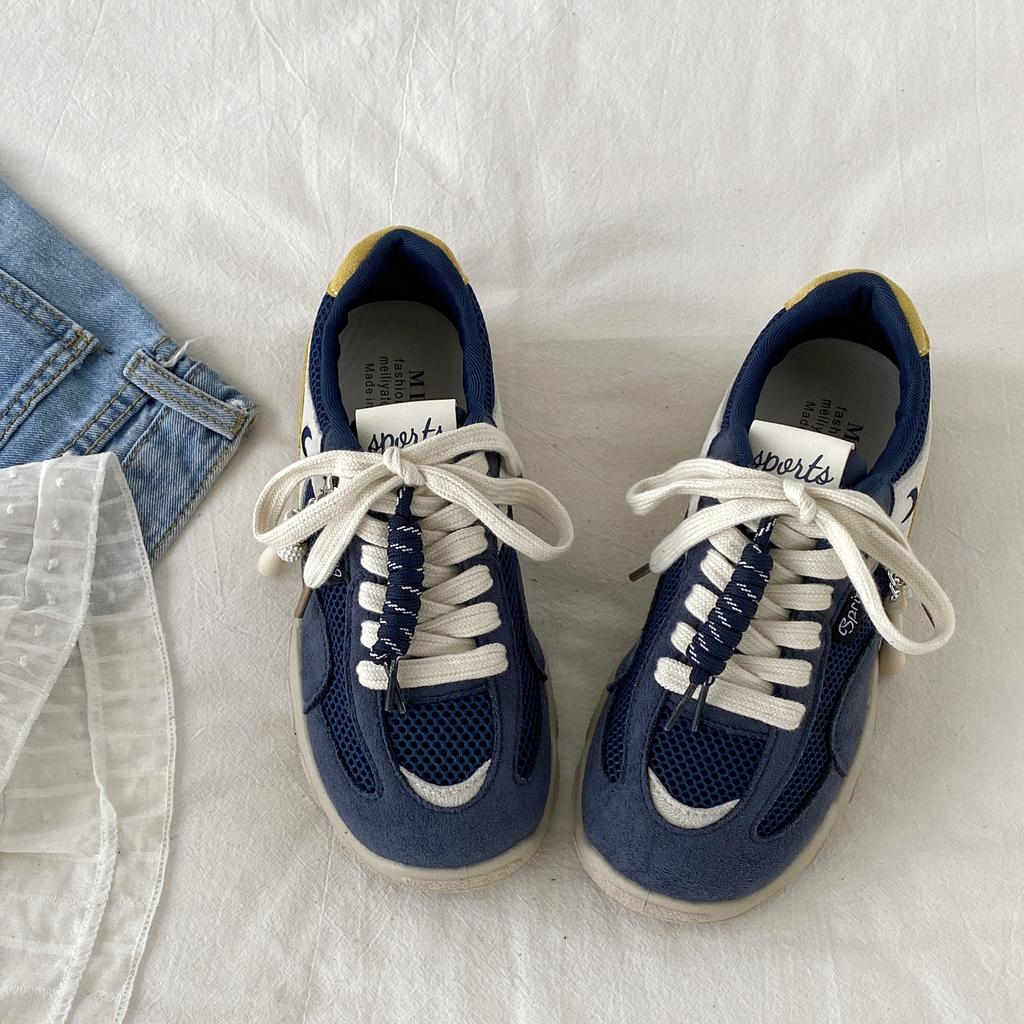 Zhike~ 2025 nové podzimní retro síťované prodyšné ležérní sportovní boty na platformě všestranné německé tréninkové boty