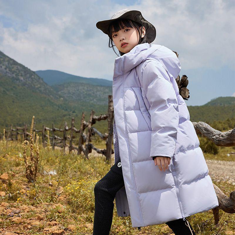 Dziecięca kurtka puchowa średniej długości, pogrubiona, chłopięca kurtka codzienna, zimowa kurtka puchowa