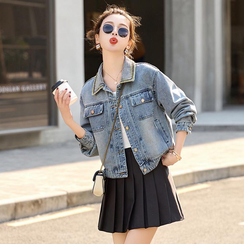 In Stock: Spring 2025 Women's Loose Denim Jacket - Versatile Casual Outerwear (MZ133)
