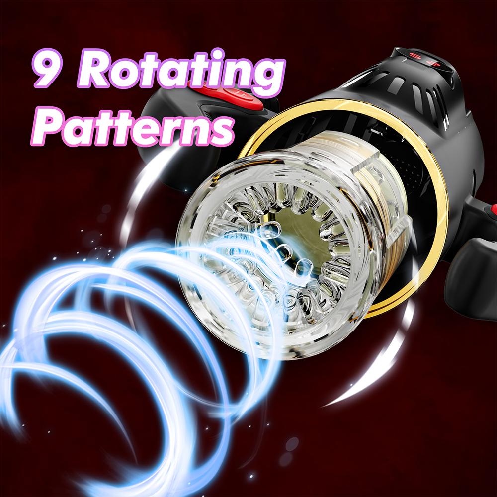New Automatic Male Masturbator 9 Thrust Rotating Sucking with Handle Oral Sex Masturbation Vagina Pocket Vulva Penis Sex Machine Toy Adults 18+