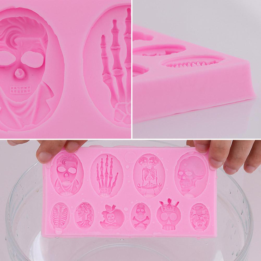 Mini Halloween Silicone Mold DIY Chocolate Fondant Cake Decoration Pumpkin Mold Tool for Home Party