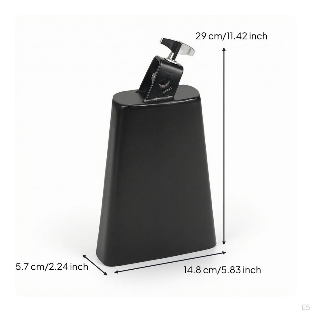 Cowbell Mounted with Mounting Bracket Metal Drum Kit Accessory for Drummers, Percussionists,